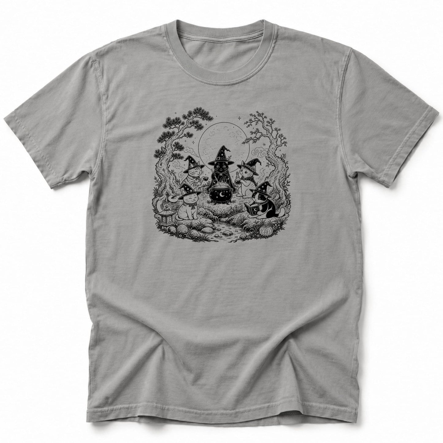 Neko Witches T-Shirt Grey / S 26232097085776717207 T-Shirt