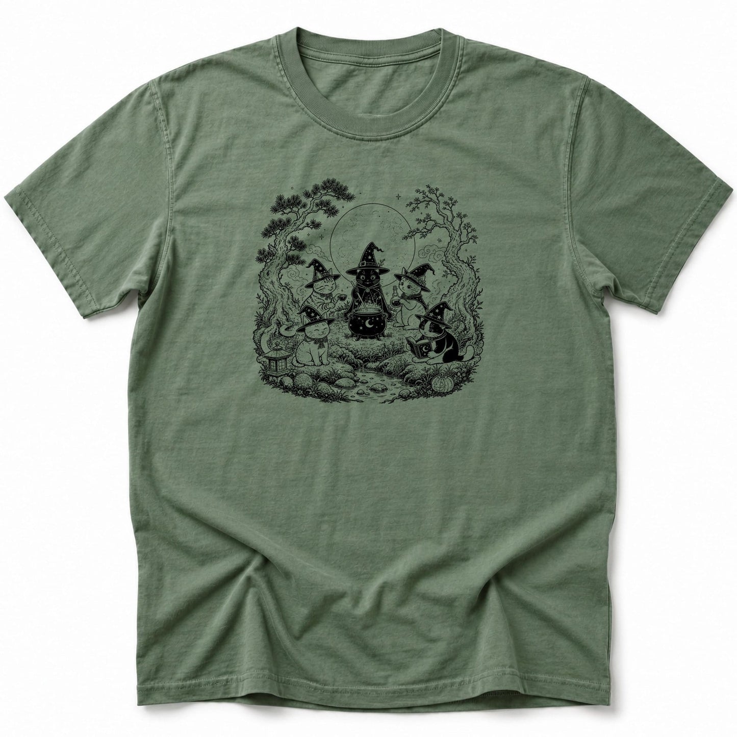 Neko Witches T-Shirt Moss / S 95424491687289333770 T-Shirt