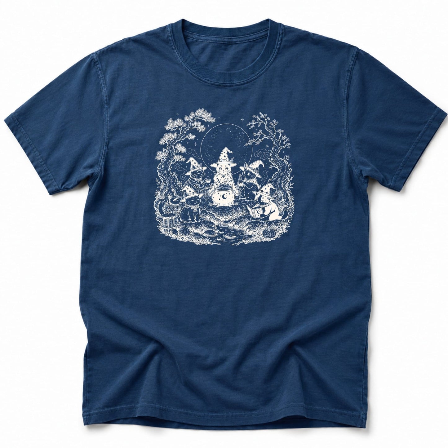 Neko Witches T-Shirt Navy / S 27985398577939745728 T-Shirt