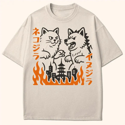 Nekojira Vs Inujira T-Shirt Ivory / S 50087340989676057763 T-Shirt