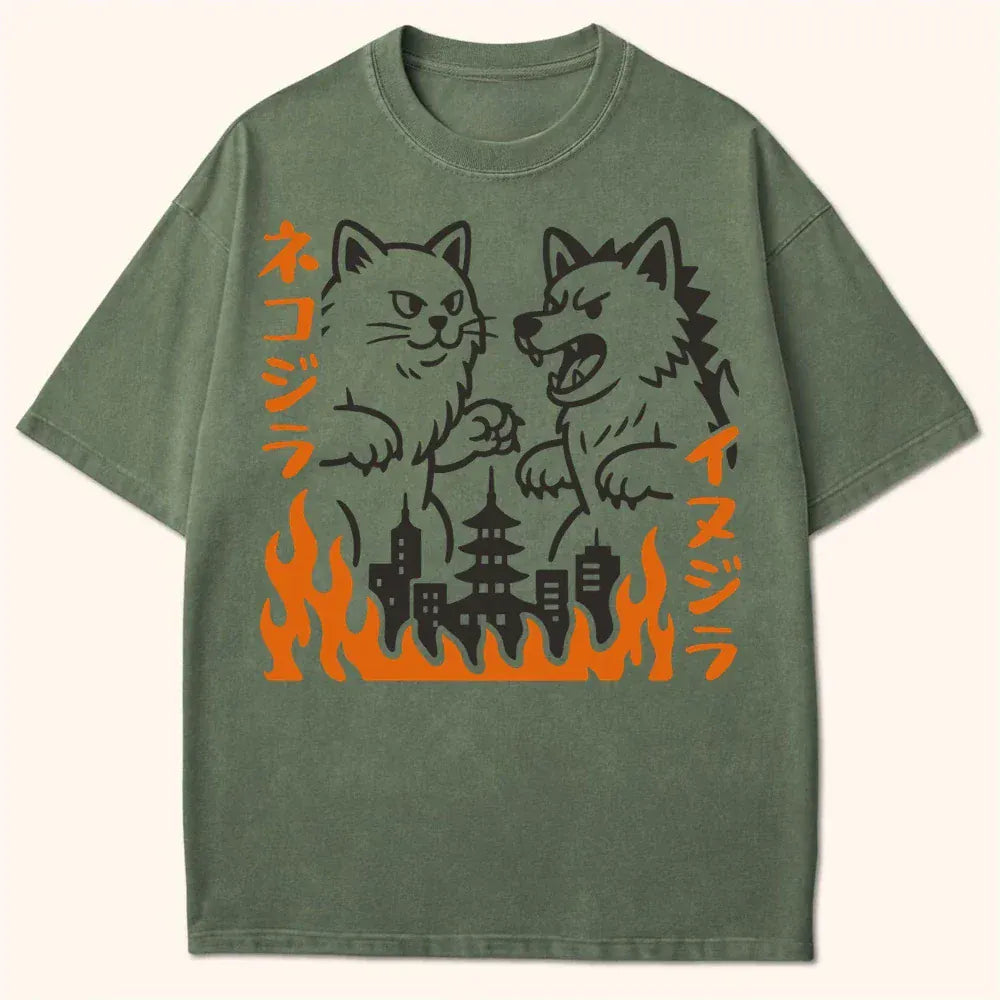 Nekojira Vs Inujira T-Shirt Moss / S 83119829373128125773 T-Shirt