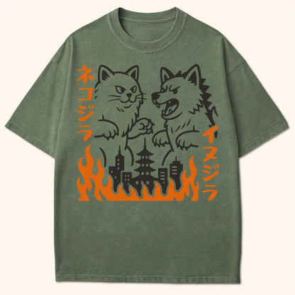 Nekojira Vs Inujira T-Shirt Moss / S 83119829373128125773 T-Shirt