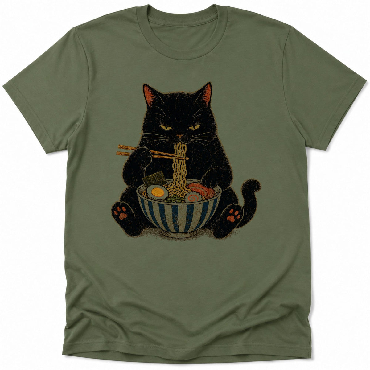 Noodle Nyan Everyday Softstyle Tee Military Green / M 16000035390651499005 T-Shirt