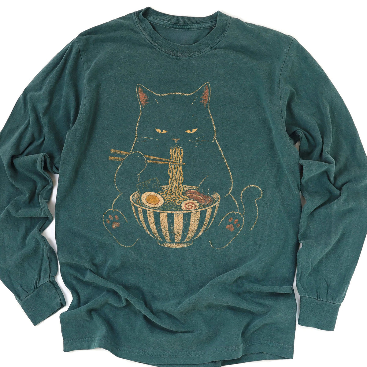 Noodle Nyan Long Sleeve Blue Spruce / M 27921960175371362295 Long-sleeve
