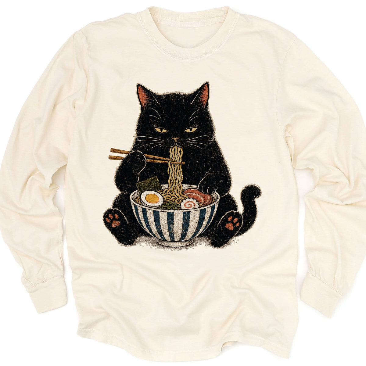 Noodle Nyan Long Sleeve Ivory / M 28729832080552000976 Long-sleeve