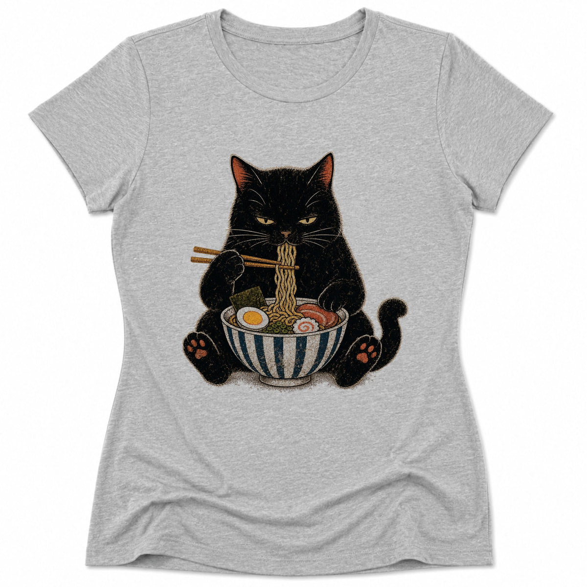 Noodle Nyan Womens Tee Athletic Heather / S 67828995693271809614 T-Shirt