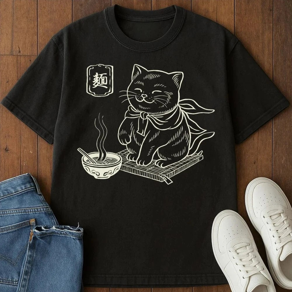 Noodle Purrfection T-Shirt Black / S 31975192262321015981 T-Shirt