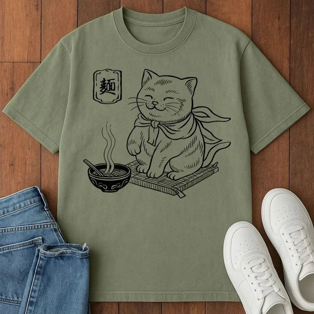 Noodle Purrfection T-Shirt Moss / S 82766093445192295225 T-Shirt
