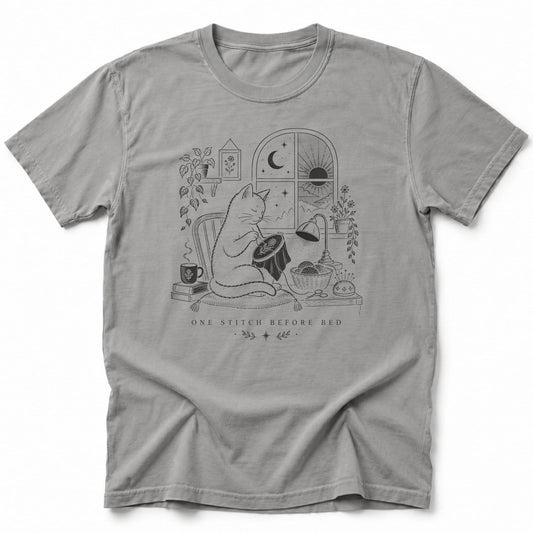 One Stitch Before Bed T-Shirt Grey / S 29252671226460747496 T-Shirt