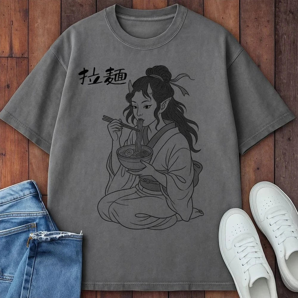 Oni Noodles T-Shirt Grey / S 23128141406919635112 T-Shirt