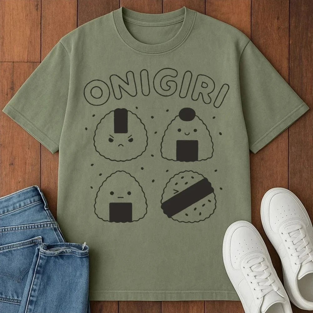 Onigiri Emotions T-Shirt Moss / S 29102690470702830073 T-Shirt