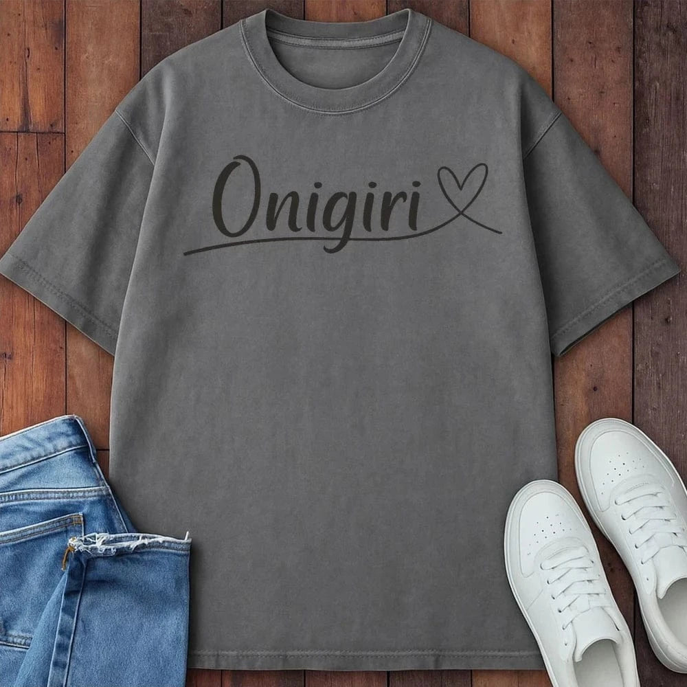 Onigiri Love T-Shirt Grey / S 14687774472766631580 T-Shirt