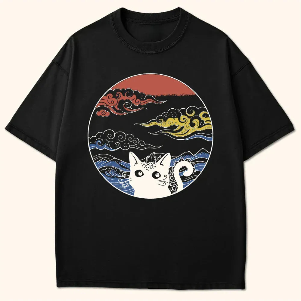 Over The Waves T-Shirt Black / S 31002702000640916433 T-Shirt