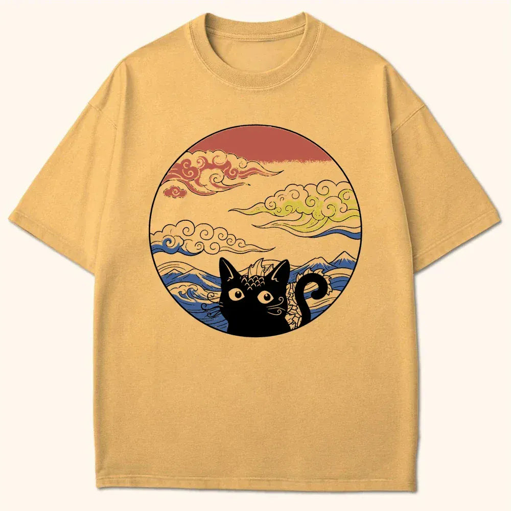 Over The Waves T-Shirt Mustard / S 75989469345676620382 T-Shirt