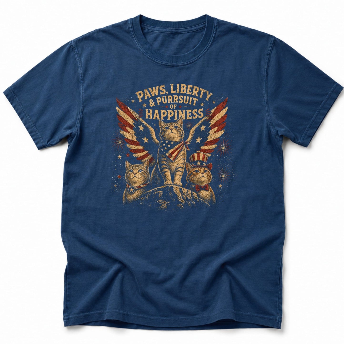 Paws and Liberty T-Shirt Navy / S 61108419625949417124 T-Shirt