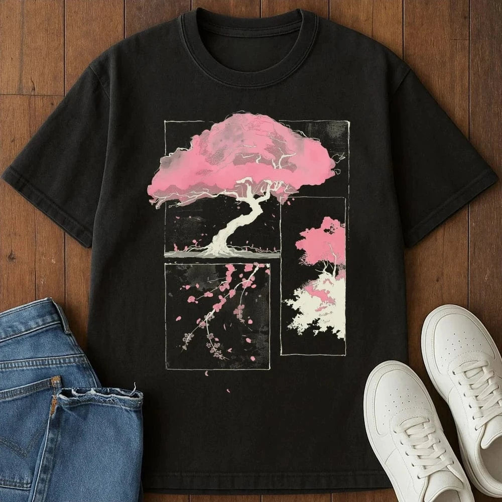 Petals In Frame T-Shirt Black / S 86539628121423428323 T-Shirt