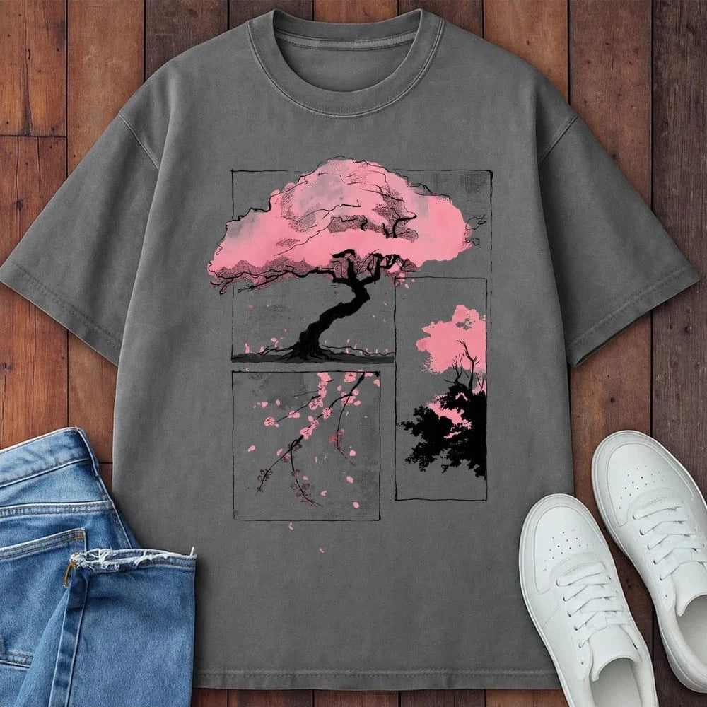 Petals In Frame T-Shirt Grey / S 29158034714217078658 T-Shirt