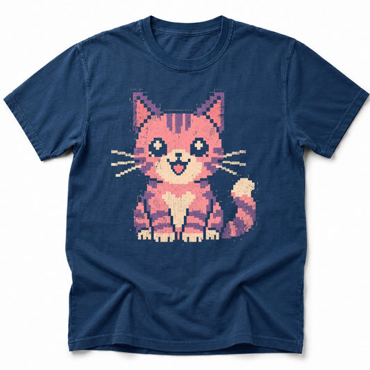 Pixel Neko T-Shirt Navy / S 24725471807205337421 T-Shirt