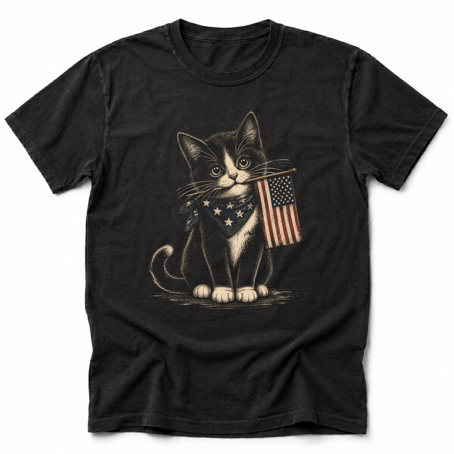Proudly Purrtriotic T-Shirt Black / S 61636692447556372788 T-Shirt
