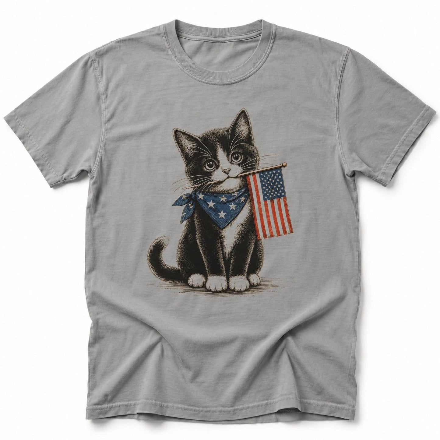 Proudly Purrtriotic T-Shirt Grey / S 97590641908929235541 T-Shirt