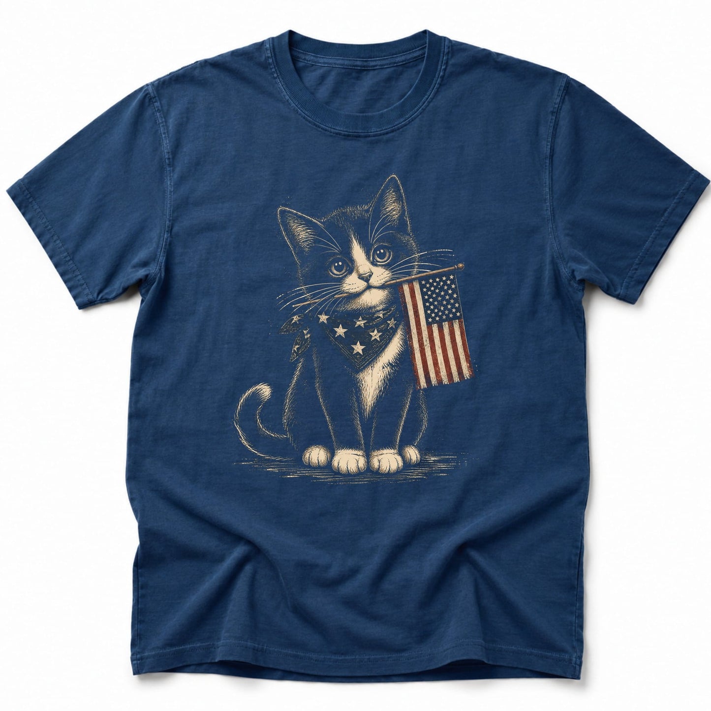 Proudly Purrtriotic T-Shirt Navy / S 25493639292581899154 T-Shirt