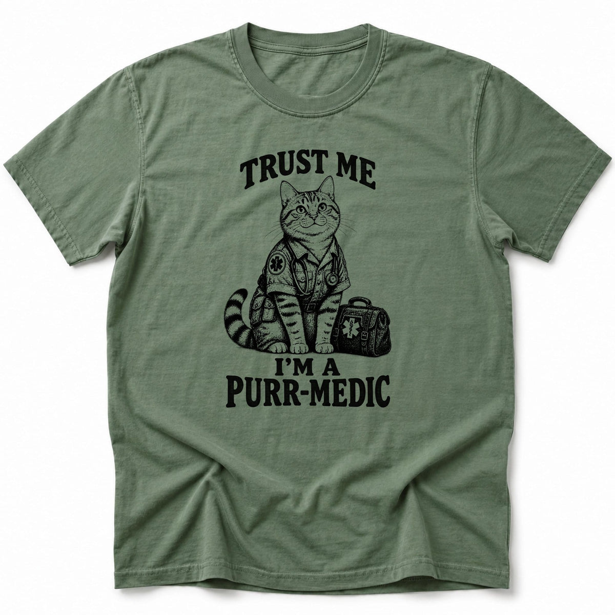 Purr-medic T-Shirt Moss / S 13328803694443738892 T-Shirt