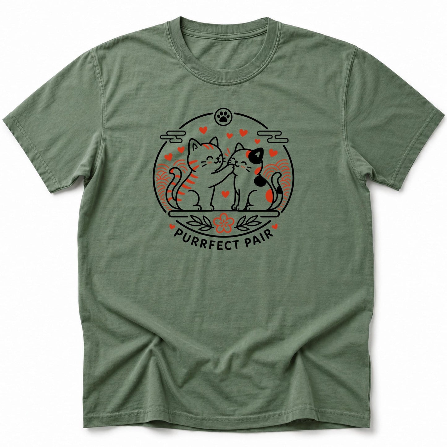 Purrfect Pair T-Shirt Moss / S 26147647693619729792 T-Shirt