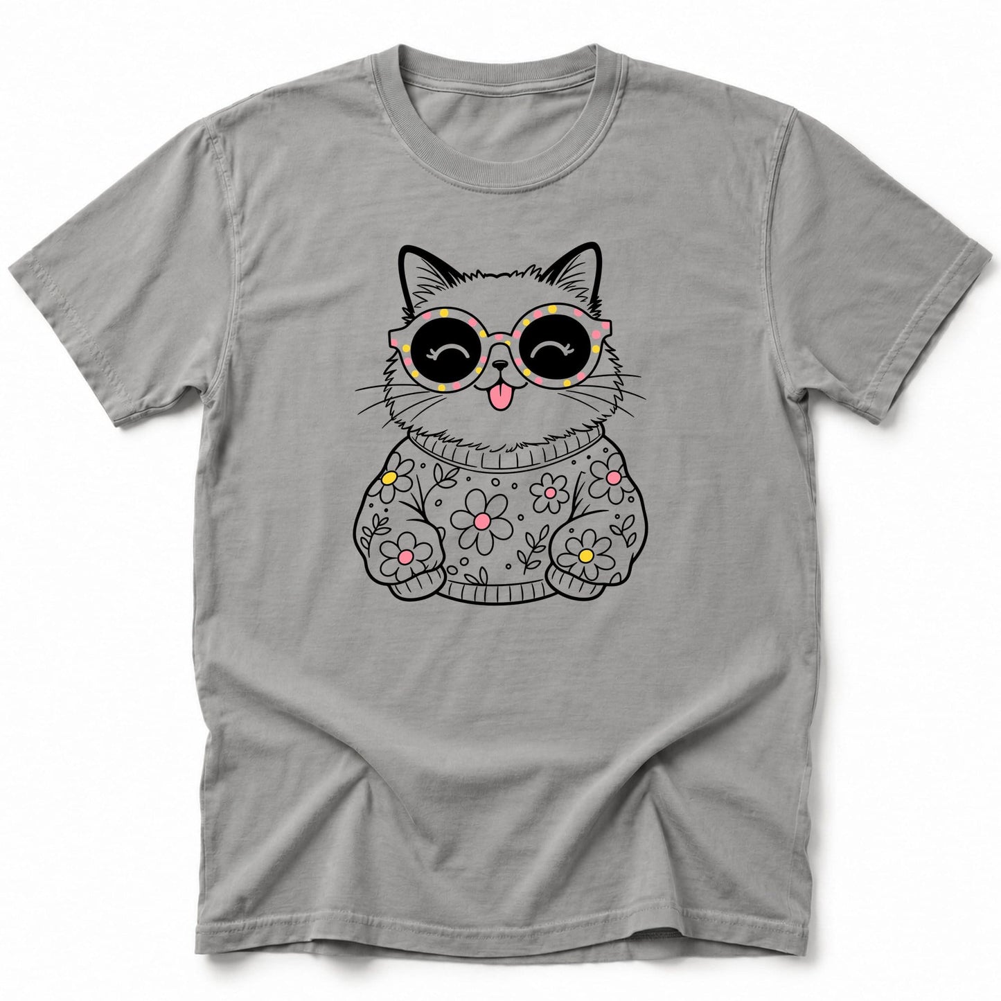 Purrfect Polka T-Shirt Grey / S 76534283146917762650 T-Shirt