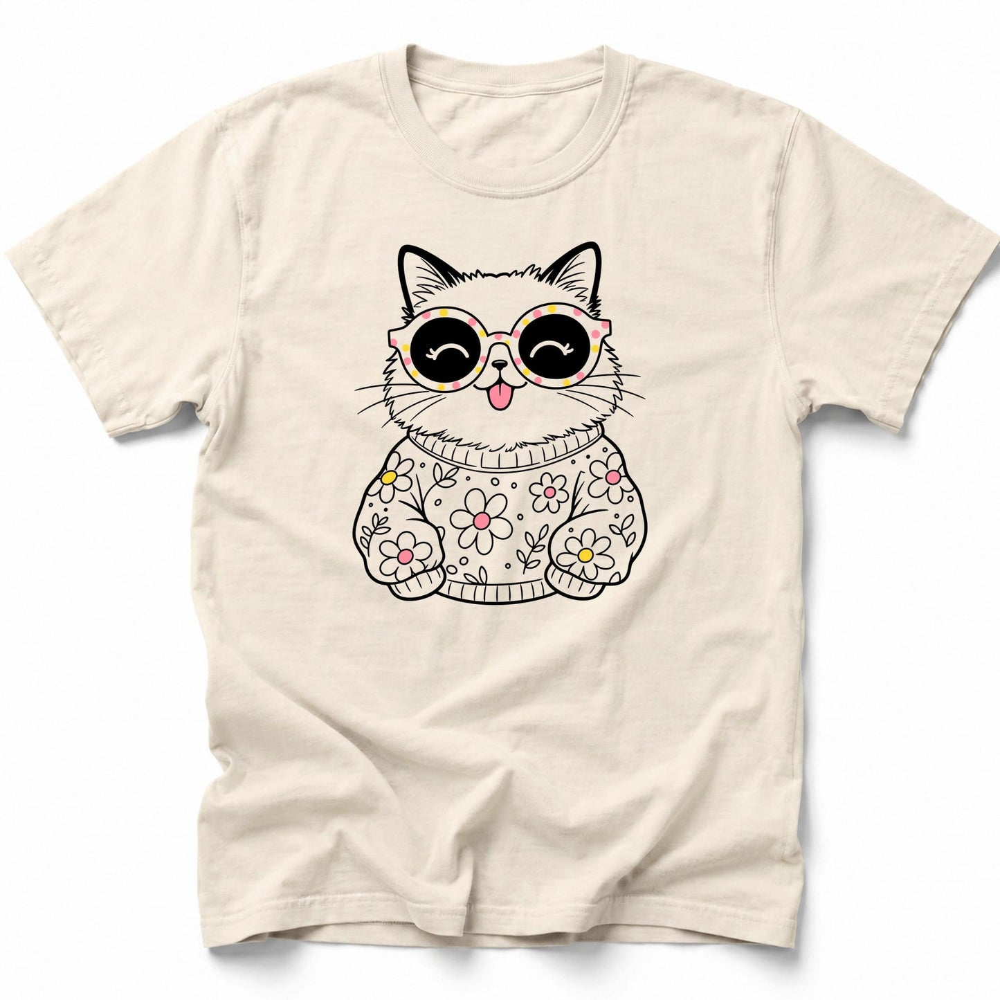 Purrfect Polka T-Shirt Ivory / S 11113576804536147035 T-Shirt
