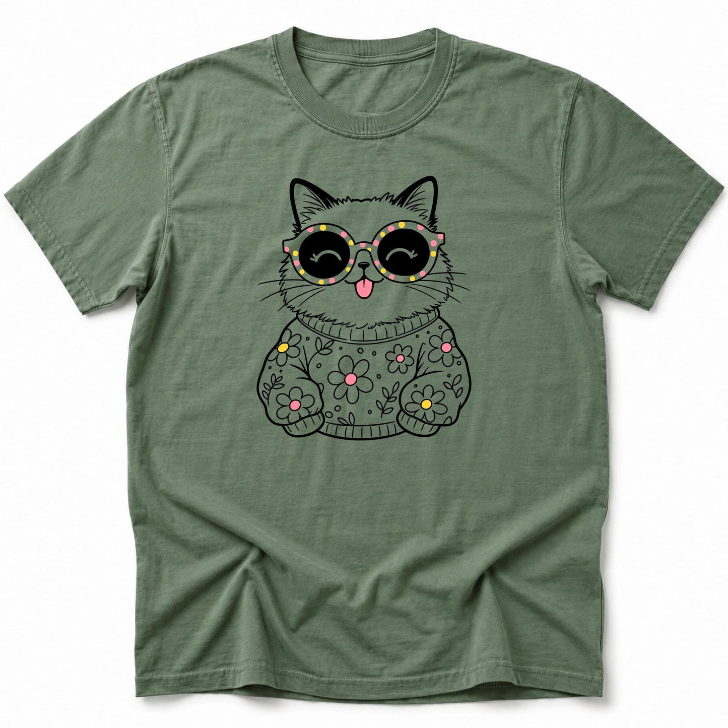 Purrfect Polka T-Shirt Moss / S 13547553000925623601 T-Shirt