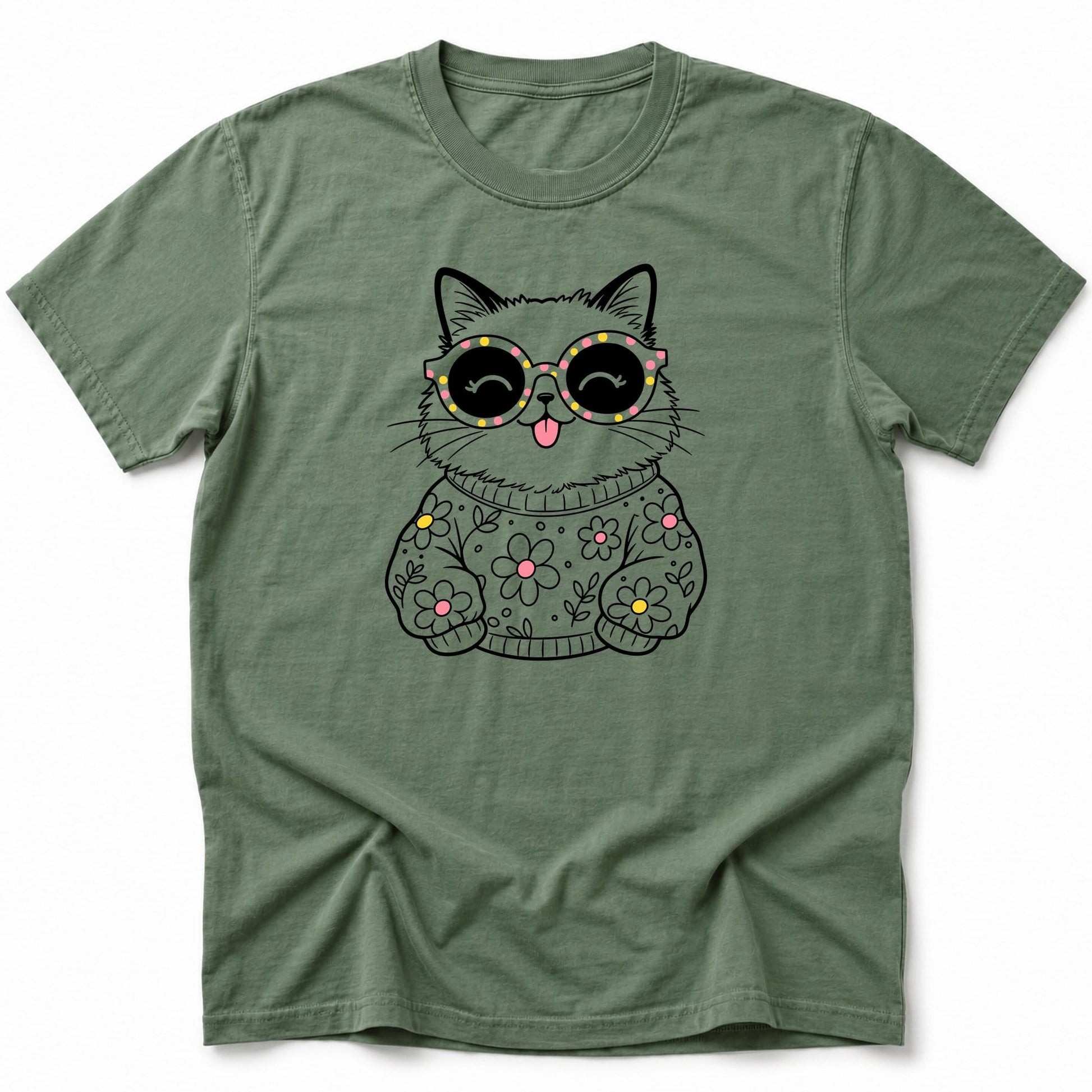 Purrfect Polka T-Shirt Moss / S 13547553000925623601 T-Shirt