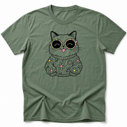 Purrfect Polka T-Shirt Moss / S 13547553000925623601 T-Shirt