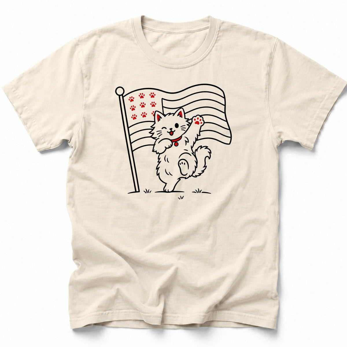 Purrtriotic Dance T-Shirt Ivory / S 31740795025267819570 T-Shirt