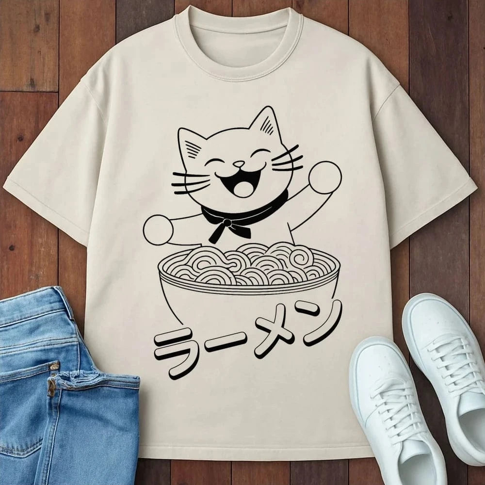 Ramen Happiness T-Shirt Ivory / S 65243501664800647186 T-Shirt