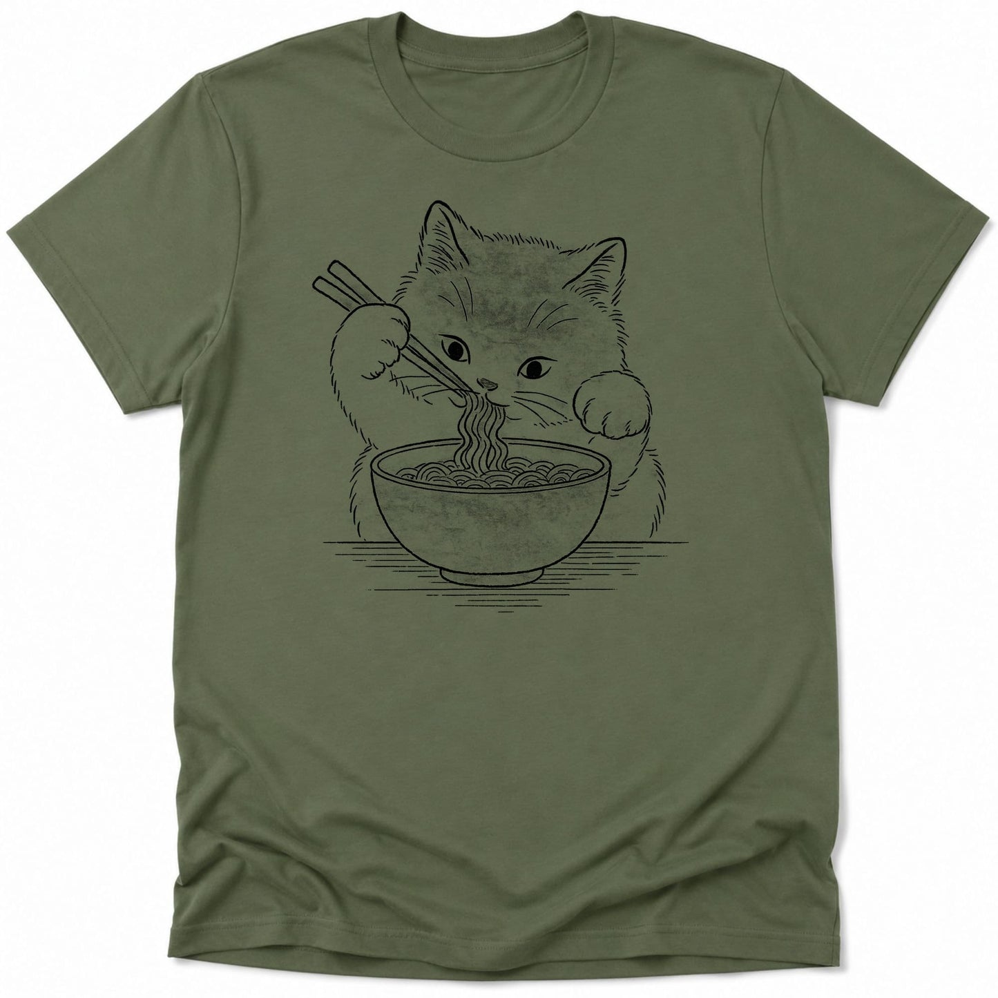 Ramen Meow Everyday Softstyle Tee Military Green / S 26343568769475832771 T-Shirt