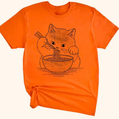 Ramen Meow Everyday Softstyle Tee Orange / S 23858588496668573797 T-Shirt