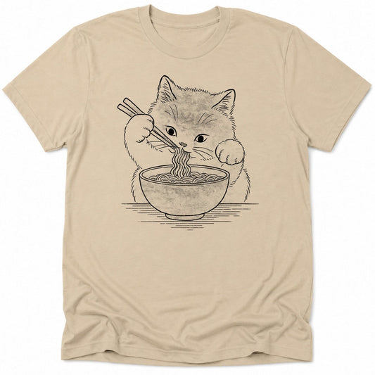 Ramen Meow Everyday Softstyle Tee Sand / S 17693145412006443023 T-Shirt