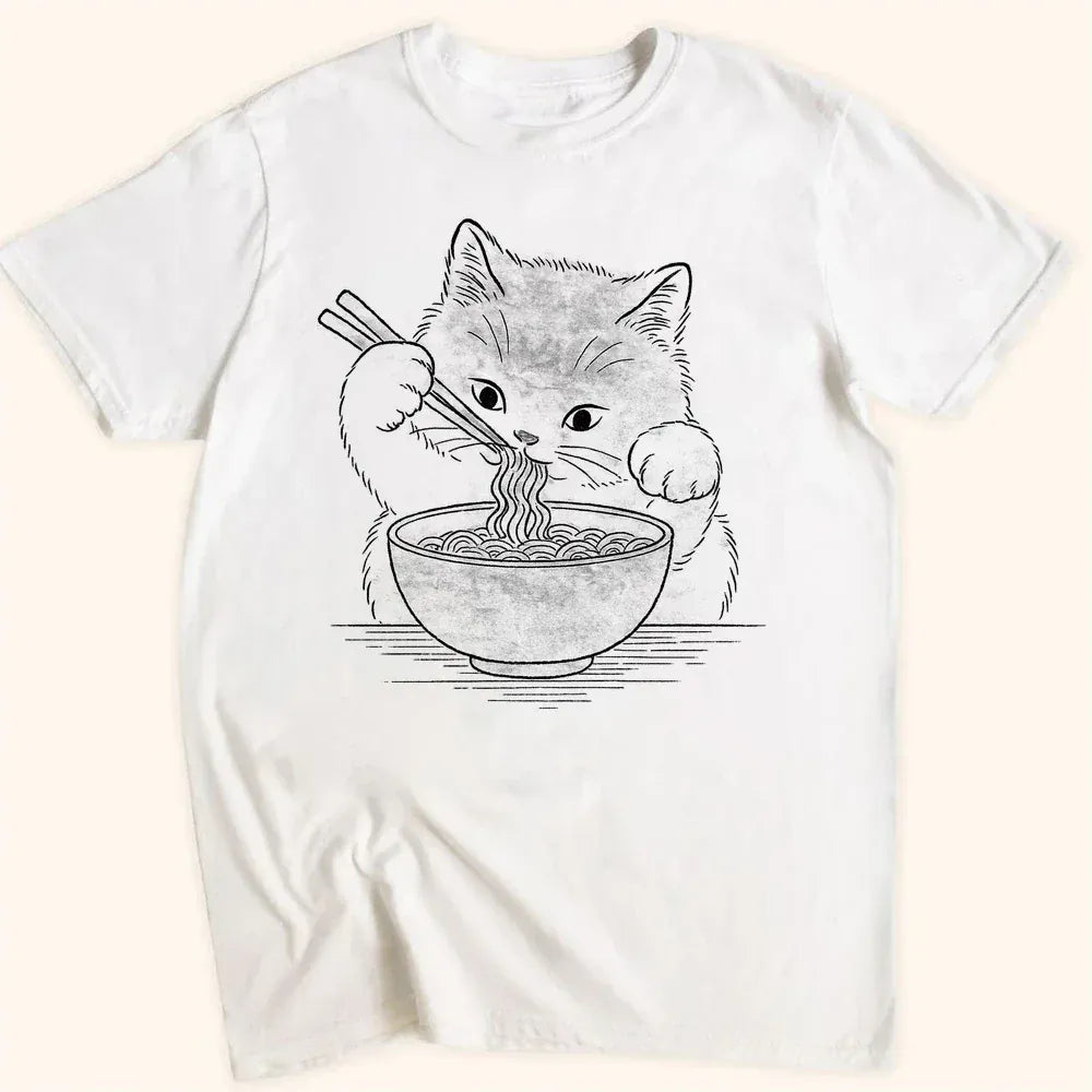 Ramen Meow Everyday Softstyle Tee White / S 42621259895447804497 T-Shirt