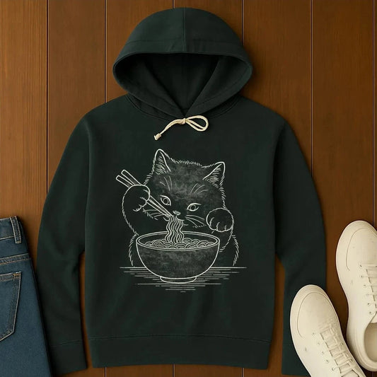 Ramen Meow Hoodie Black / S 22360127809885442336 Hoodie