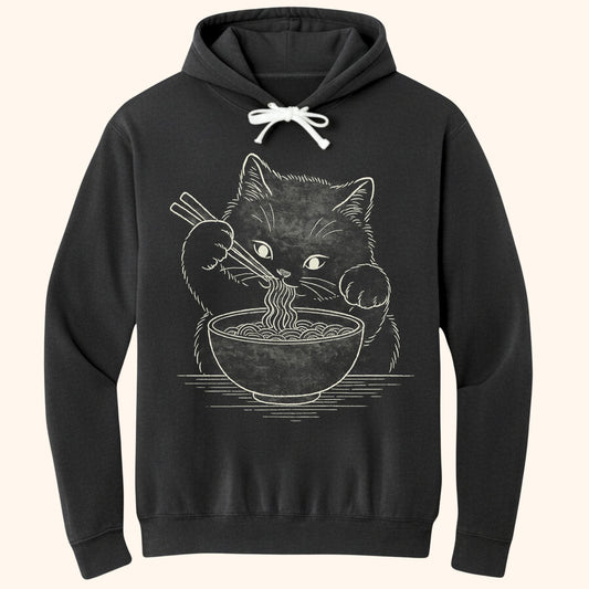 Ramen Meow Hoodie Black / S 22360127809885442336 Hoodie