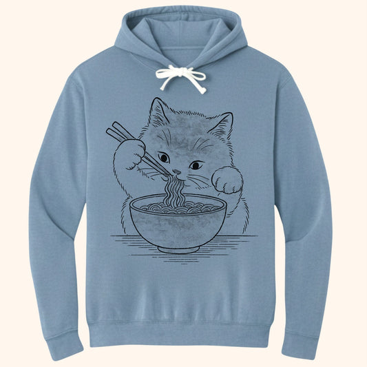 Ramen Meow Hoodie Blue Jean / S 25933566395283994823 Hoodie