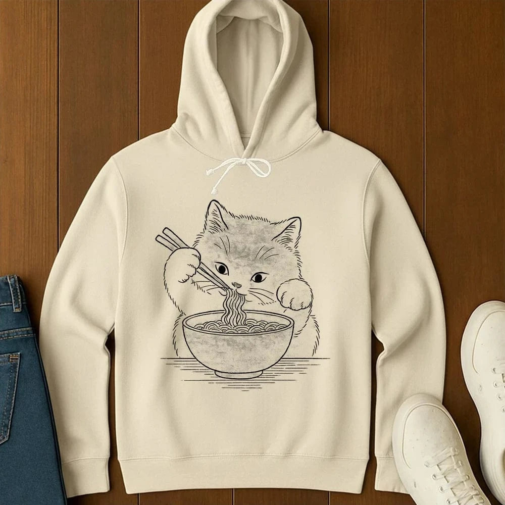 Ramen Meow Hoodie Ivory / S 24637063501365710018 Hoodie