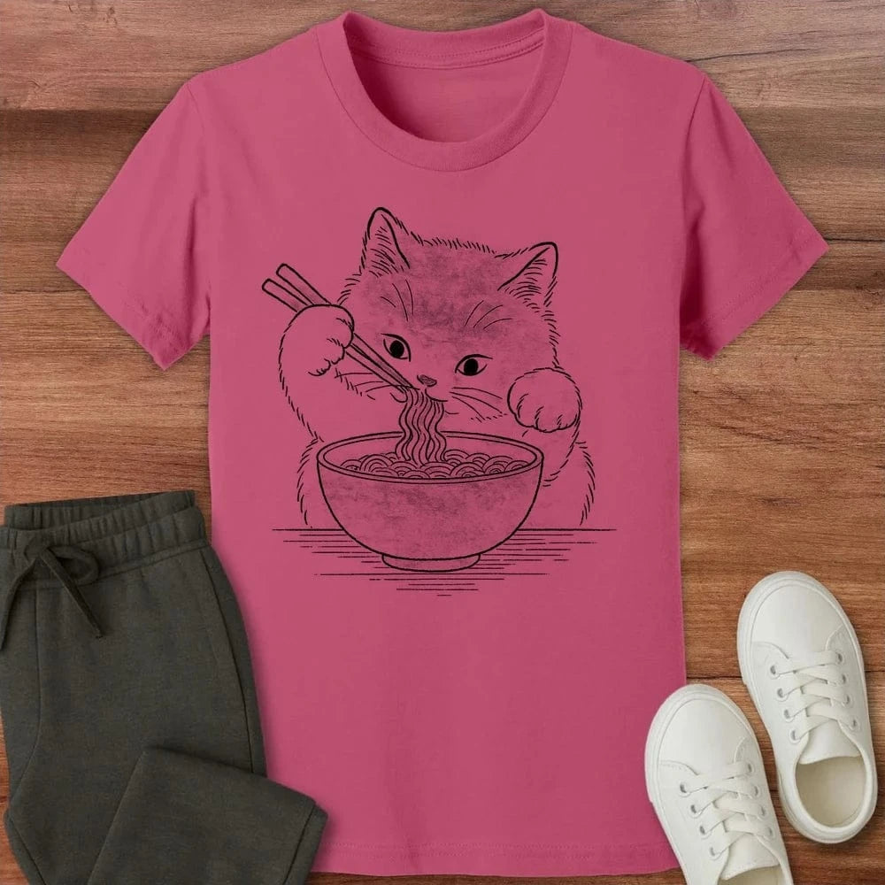 Ramen Meow Kids T-Shirt Berry / S 32213780639568639469 Kids clothes