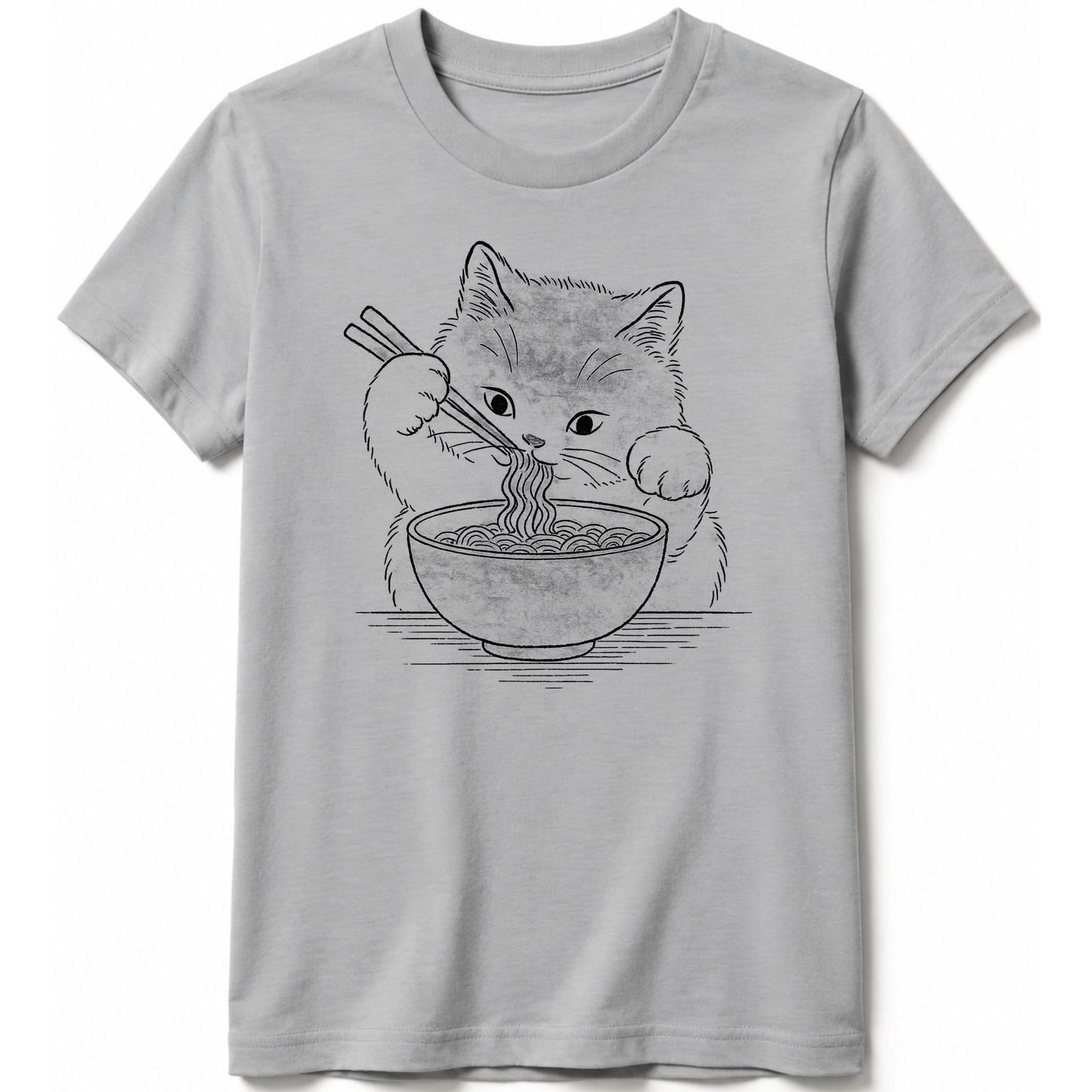 Ramen Meow Kids Tee Athletic Heather / S 21028000192307777259 Kids clothes