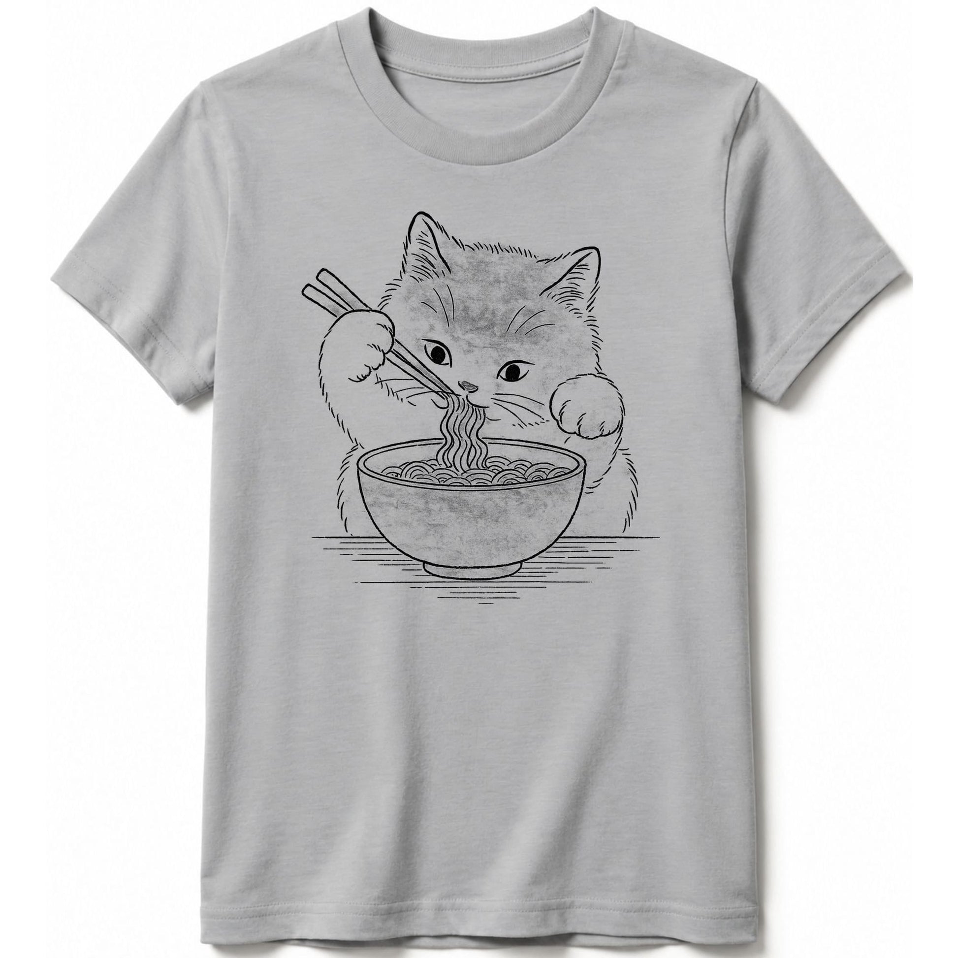 Ramen Meow Kids Tee Athletic Heather / S 21028000192307777259 Kids clothes