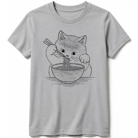 Ramen Meow Kids Tee Athletic Heather / S 21028000192307777259 Kids clothes