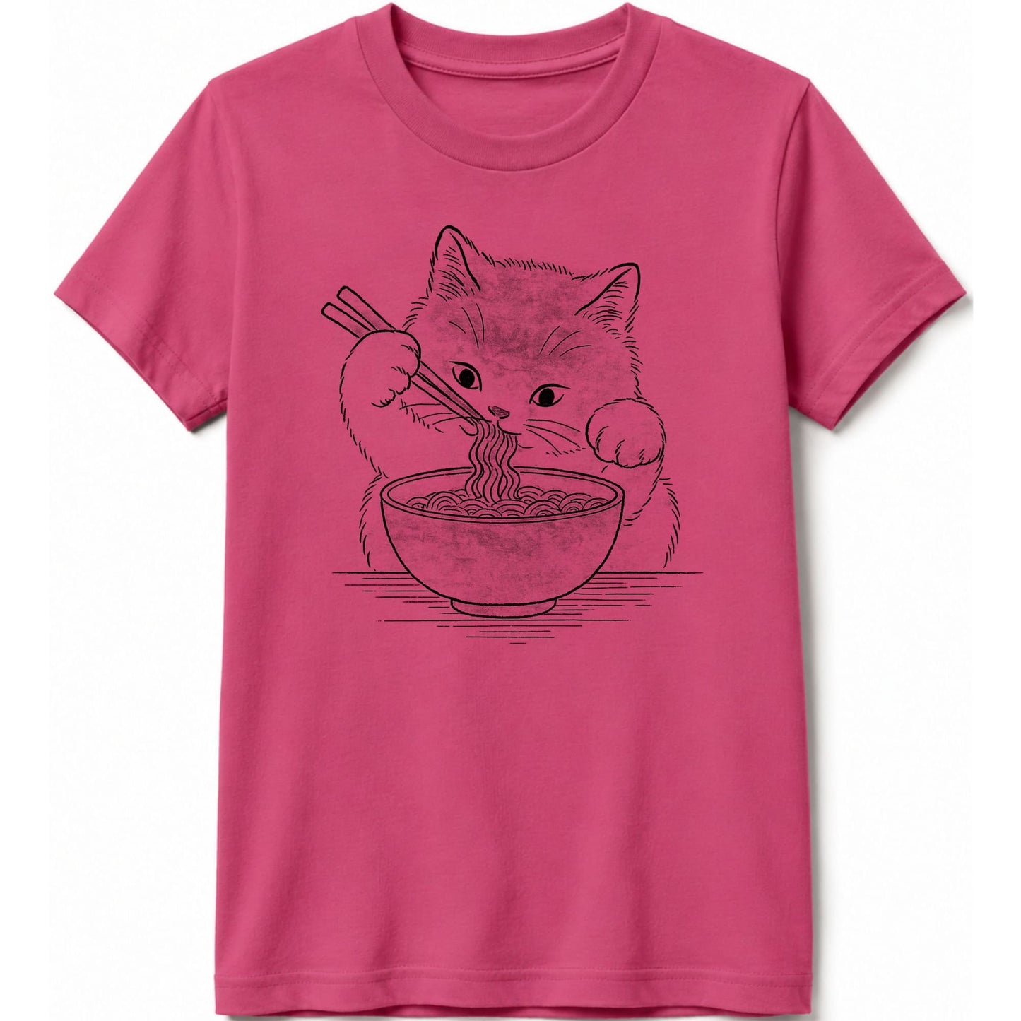 Ramen Meow Kids Tee Berry / S 32213780639568639469 Kids clothes