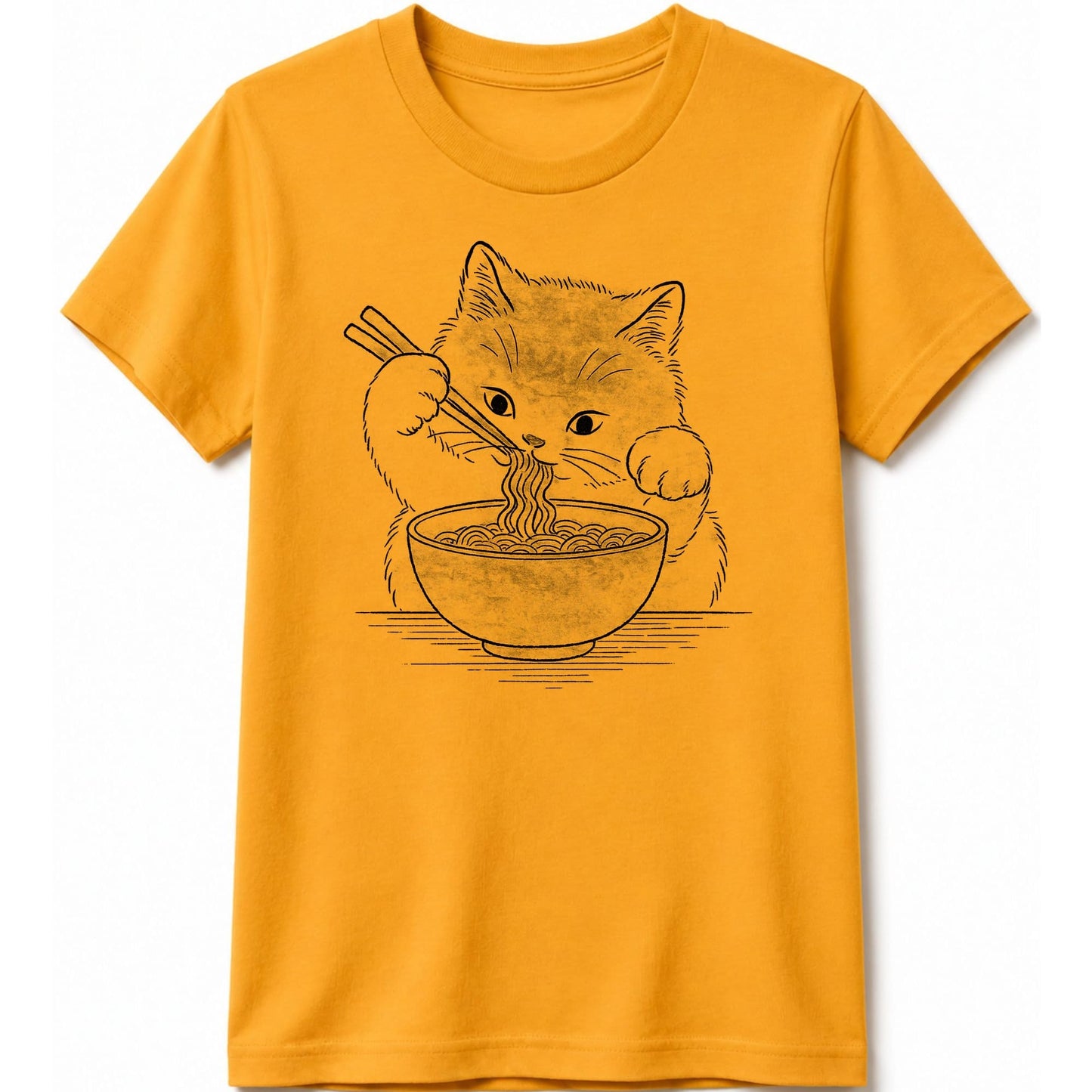 Ramen Meow Kids Tee Gold / S 87753024468390760533 Kids clothes