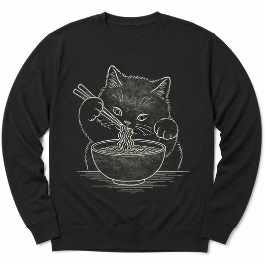Ramen Meow Sweatshirt Black / S 23184089761928301255 Sweatshirt