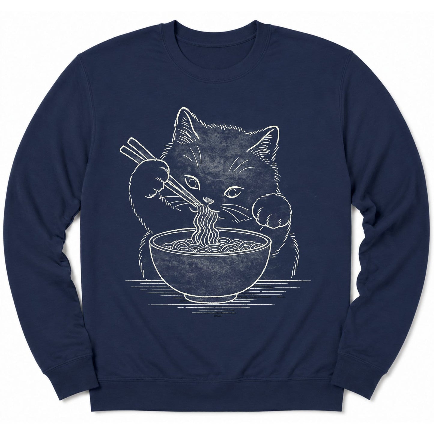 Ramen Meow Sweatshirt Navy / S 32801981739783480098 Sweatshirt